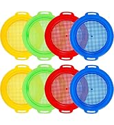 Suwimut 8 Pack Sand Sifter Sieves for Kids Beach Toys, 9.75 x 8.75 Inch Plastic Sand Sifting Pan ...