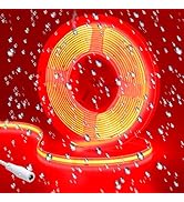 GOMING DC 24V COB LED Strip Light Red IP65 Waterproof 5M/16.4ft Uniform Glow 2400LEDs Flexible LE...