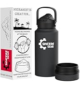 Sincere Gear Stainless Steel Water Bottle with Straw &amp; Snack Container - HydraNest Leakproof and ...