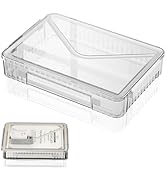 Lemical Clear File Box with Lids Portable Project Case for Storage A4 File Folder Box Stackable S...