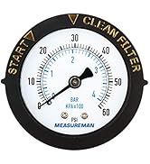 MEASUREMAN 2" Dry and Utility Pressure Gauge, Start and Clean Filter Pressure Gauge, Swimming Poo...