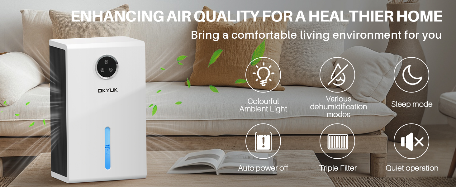 General display of dehumidifier functions