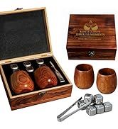 deepredcoast Charred Wooden Bourbon Drinking Glass Set – Premium Whiskey Tumblers, Perfect Gifts ...