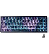 HITIME x XVX M67 60% Percent Keyboard Wireless, QMK/VIA Topographic Gaming Keyboard, Tri-Mode Tho...