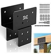 Wuno Shop 1 Pack 4x4(Actual 3.5"x3.5") Post Caps Tie Bracket, Stainless Steel Post to Beam Connec...