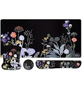 MOSISO Keyboard Mouse Pad Set, Large Gaming Mouse Pad&amp;Keyboard Wrist Rest&amp;Mouse Wrist Rest&amp;Coaste...