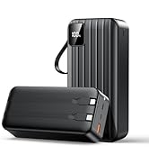 Portable Charger 50000mAh Power Bank with 2 Built-in Cable,22.5W Fast Charging External Battery P...
