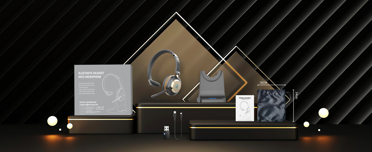 wireless noise canceling headset with mic