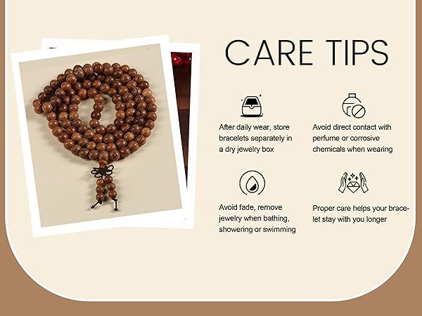 LOYALLOOK 8Pcs 108 Mala Bead Bracelets