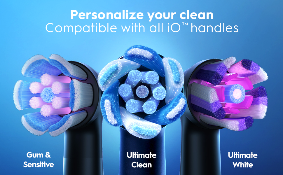 Personalize your clean. Compatible with all iO handles (Gum &amp;amp; Sensitive, Ultimate Clean - White)