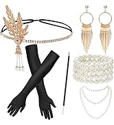 Hiceeden 6 Pcs 1920s Flapper Accessories for Women, Roaring 20s Great Gatsby Accessories for Part...