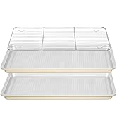 Ymiton Nonstick Ceramic Baking Sheet With Rack, 2-Pack Half Sheet Pan, Non-Toxic, PTFE &amp; PFOA Fre...