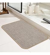 Yinglay Bathroom Rugs Mat Non Slip 24" x 16", Ultra Thin Small Bath Mat Quick Drying Absorbent Fl...