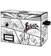 YNSZAS Comic Book Storage, Comic Book Box, 15.8" X 7.8" X 11.8", Collapsible Comic Short Box, Hol...