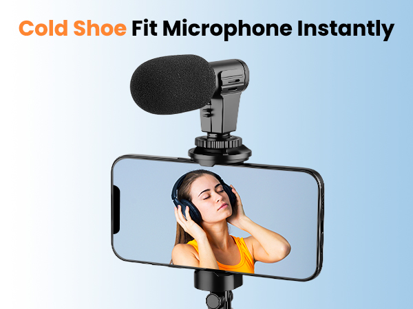 cold shoe phone tripod can fit microphone instantly