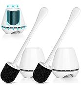 uptronic Toilet Brush and Holder 2 Pack, Toilet Brush with Ventilated Holder, Toilet Bowl Brush w...