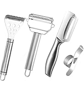 Claridomium 4-Piece Kitchen Peeler and Cutter Set-Y-Shaped Vegetable Peeler, Serrated Peeler, But...