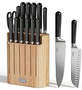 SMIRLY 14-Piece Kitchen Knife Set with Magnetic Block, High-Carbon Stainless Steel Chef Knife Set...