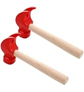 Toddmomy 2Pcs Wooden Hammer Toys Simulation Hammers Maintenance Tools Toys Pretend Play Education...