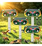 2026 Solar Ultrasonic Animal Repeller Outdoor with Flashing Lights &amp; Upgraded Waterproof Motion S...