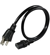 2FT Computer Power Cord Replacement - Universal Black 3 Prong TV Power Cord,Monitor Power Cord,NE...