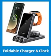 Wireless Charger for Samsung Charging Station with Clock for Samsung Galaxy S25 Ultra/S24/Z Flip ...