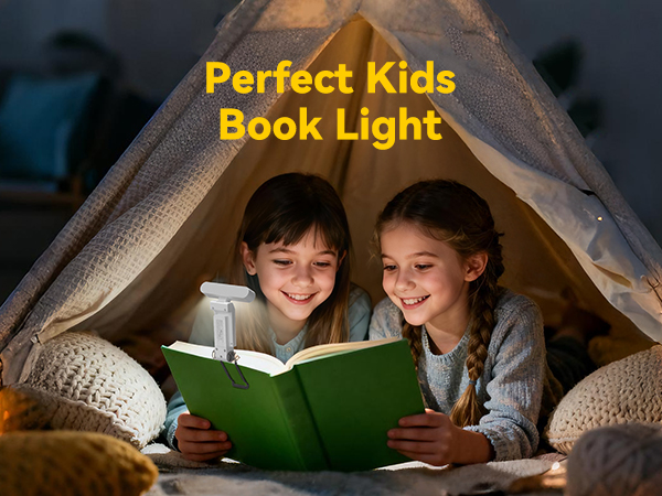 Perfect kids clip on reading light, safe, soft, and easy to use for bedtime reading and learning