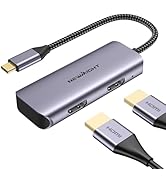 USB C to Dual HDMI Adapter, Newmight Dual Monitor Adapter Supports 4K@60Hz and Dual 4K@30Hz, Dual...
