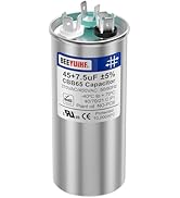 BEEYUIHF 45+7.5uF ±5% 45/7.5 MFD 370/440/450V AC 50/60Hz CBB65 Capacitor Dual Run Start Round Cap...