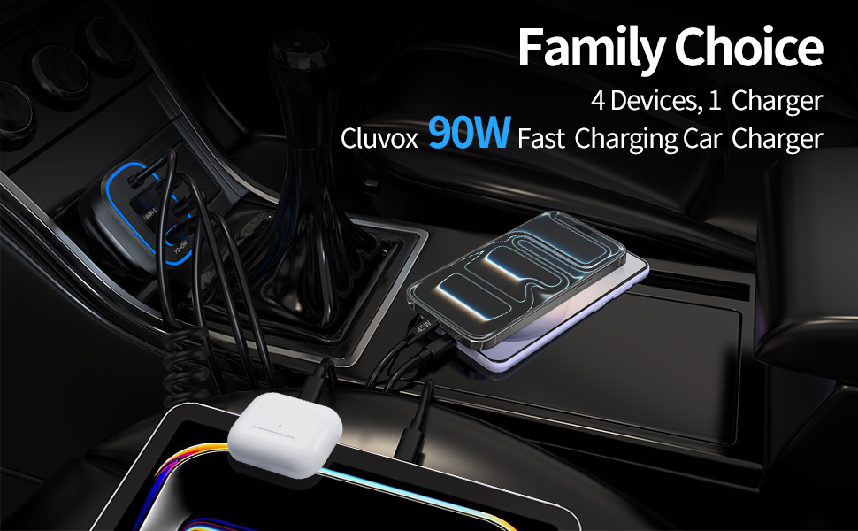 Super Fast Charging Cigarette Lighter Adapter, Dual 45W USBC &amp;amp;amp; USB-A Multiport