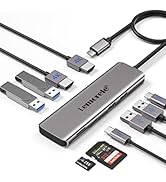 Lemorele USB-C Docking Station - 10-in-1 with USB 3.0, 100W PD, Dual Display via HDMI, USB-C Data...