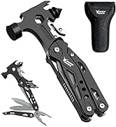 [Upgraded Hammer Multitool] Gift for Men Dad,16-in-1 Portable Multi Tool Pliers Survival Camping ...
