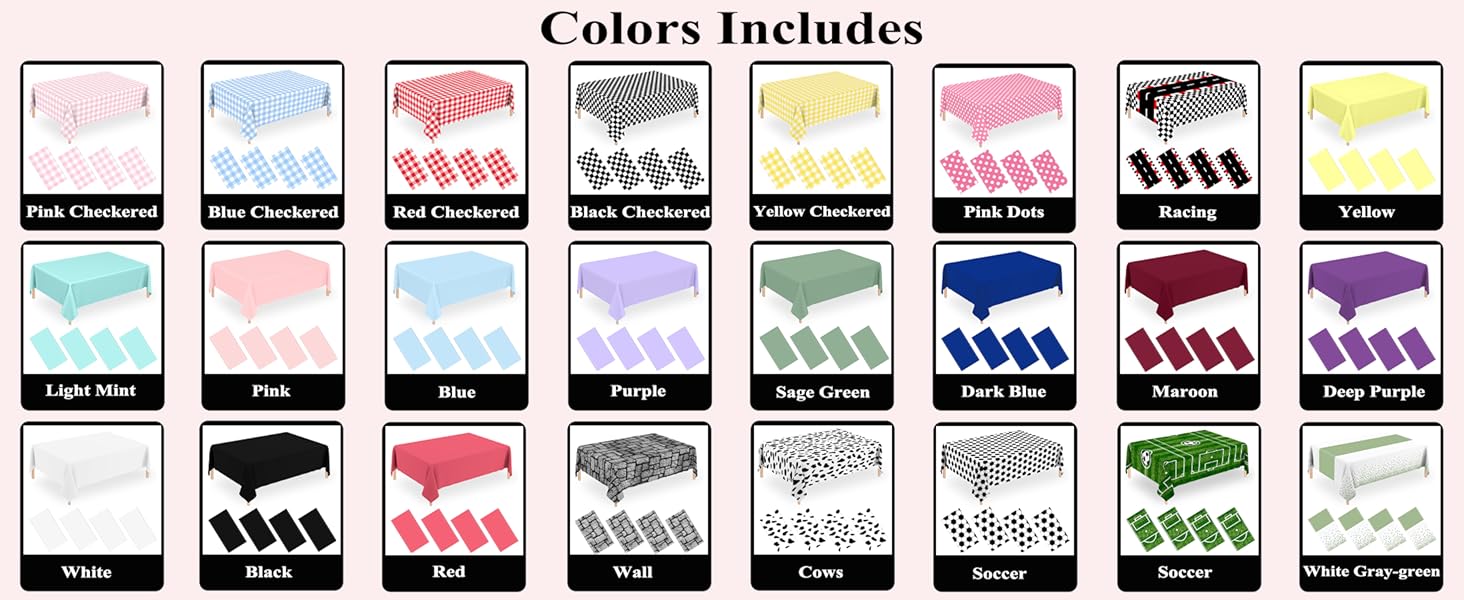 pastel colorful tablecloths