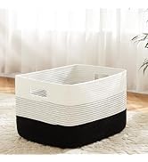 Artfeel Blanket Basket,Rectangle Woven Baskets for Storage,65L Laundry Basket for Decorative Nurs...