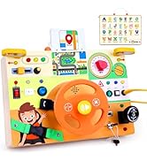 Busy Board,Montessori Toys for 1+ Year Old Boys &amp; Girls,Travel Activities for Toddlers,Sensory To...