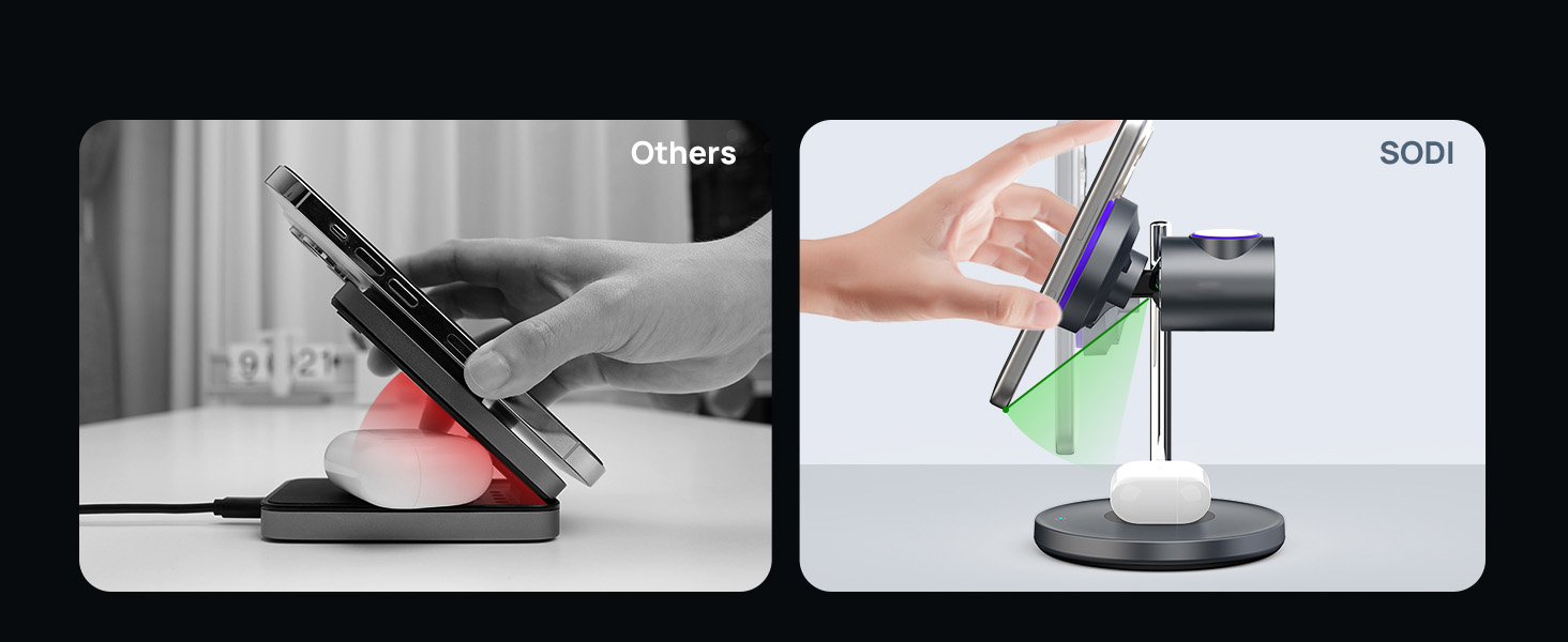3 way charger for iphone, airpods, apple watch wireless