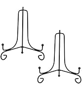 (2 Pack) Iron Display Stand, Black Iron Easel Plate Display Photo Holder Stand, Displays Picture ...