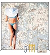 HIHOHO Beach Blanket Waterproof Sandproof Extra Large Beach Mat 79" X 83"/120"x108"for 1-8 Adults...