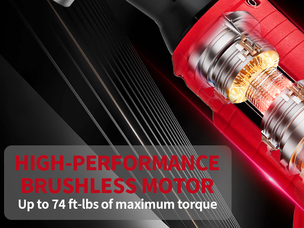 3/8" Brushless Ratchet Wrench Set for Milwaukee 18V Battery features 74FT-lbs