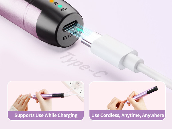 Cordless Nail Drill Electric File Lima de taladro de uñas eléctrica inalámbrica