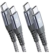 USB C to USB C Cable [2-Pack 6.6ft] PD 60W iPad Pro Charger Type C Charger Nylon Braided Cord for...