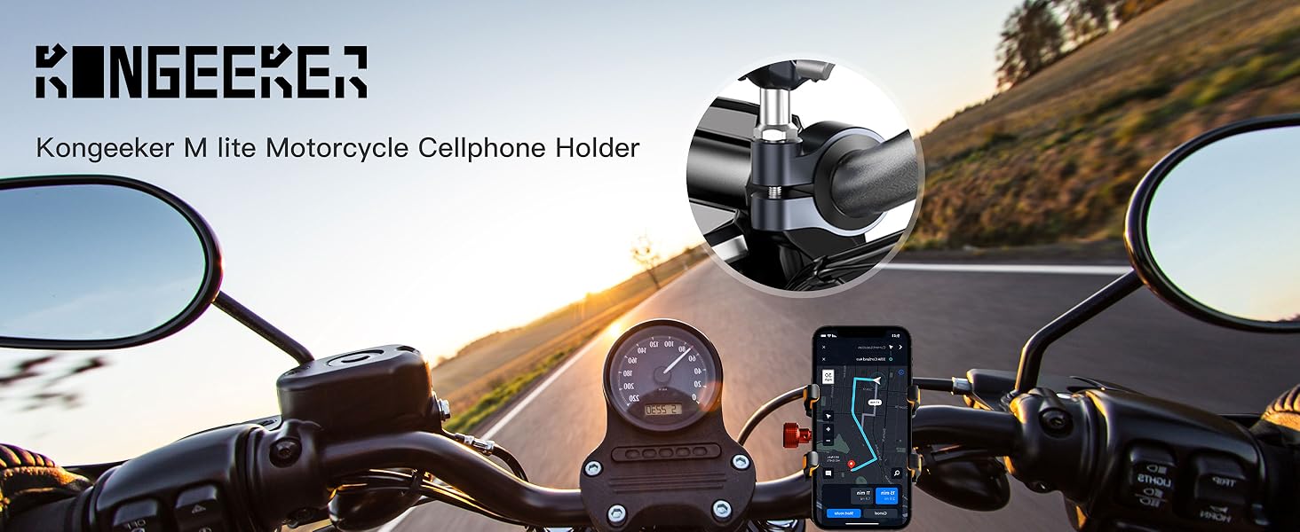 Motorcycle Cell Phone Mount with Vibration Dampener