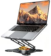 JCZT Adjustable Laptop Stand for Desk, 360° Rotating Base Ergonomic Computer Stand, Laptop Riser ...