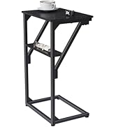 NEFROM C-Shaped End Table, Small Side Table for Couch, Sofa TV Tray Table for Living Room, Bedroo...