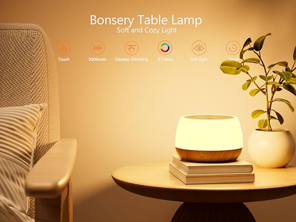 Dimmable Touch Lamp for Bedroom