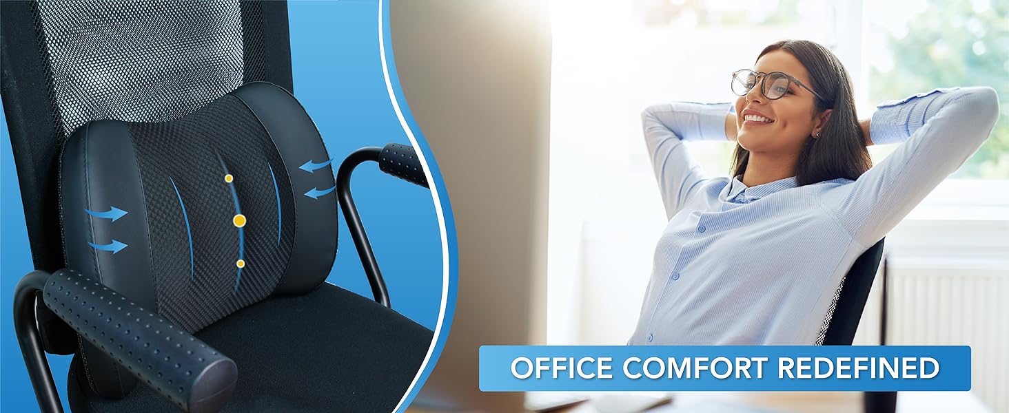 Comfortable back pillow for car provides just the right amount of support for the waist and back