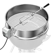 Charkettle Stainless Steel Rotisserie Ring Kit for 21 1/2–22 1/2 inch Outer Diameter Charcoal Ket...