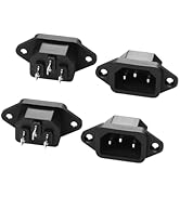 JSADZKJ IEC320 C14 Panel Mount Adapter Plug C14 Male 3Pin Power Connector Socket Screw Mount 250V...