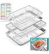Air Fryer Basket for Oven, 25% Thicker, OPENICE 2 Set Oven Air Fryer Basket and Tray with Magneti...