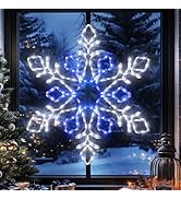 Joomer 35'' Christmas Large Snowflake Lights Decoration Waterproof Outdoor Christmas Lights Super...